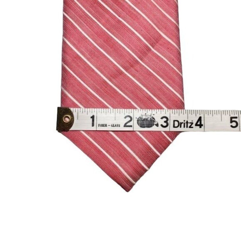 Altea Milano Italian Flax Silk Blend Pink Pin-Stripe Mens Designer Neck Tie‎ - Picture 8 of 8